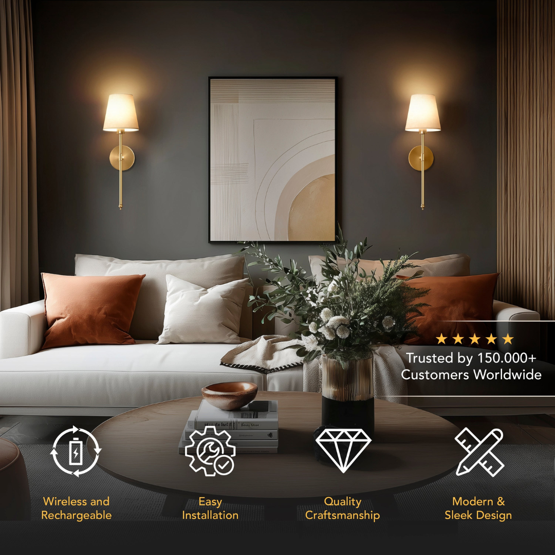 WIRELESS DARK WALL SCONCES (SET OF 2)