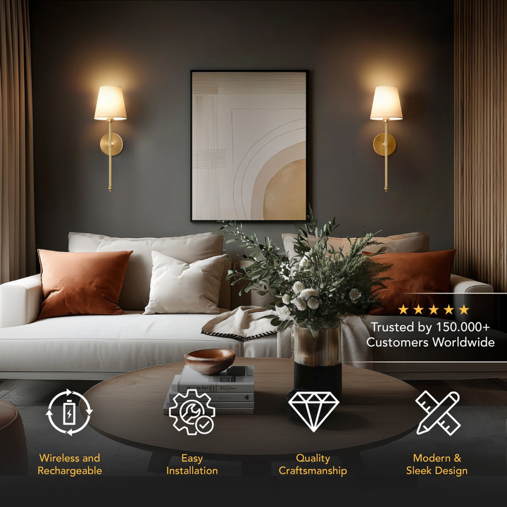 WIRELESS SAND WALL SCONCES (SET OF 2)