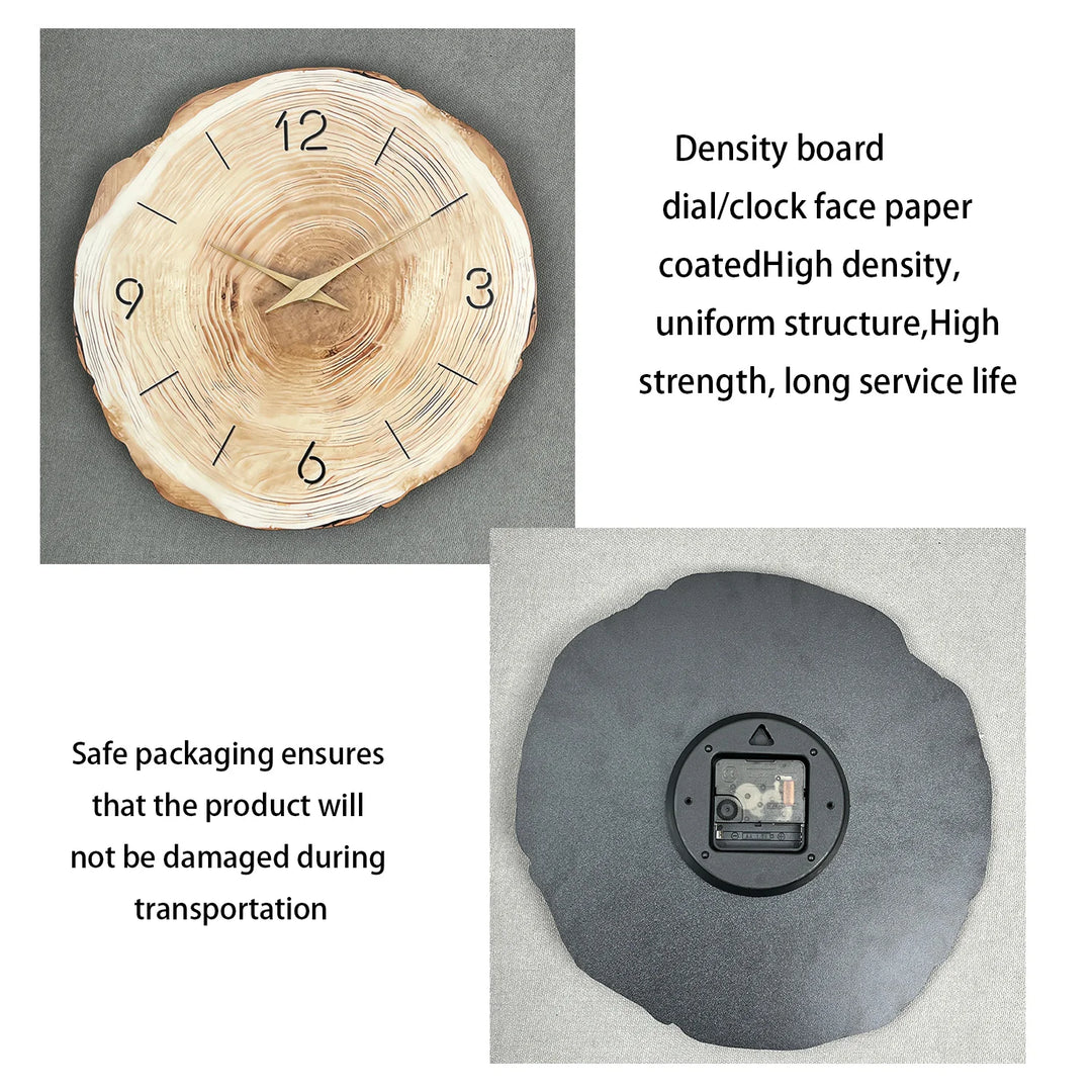 Auckland | Wooden Ring Wall Clock with Natural Grain Design & Silent Movement