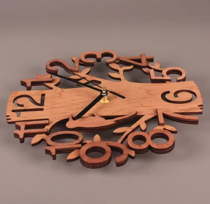 Zurich | Wooden Tree Wall Clock with Sculpted Design