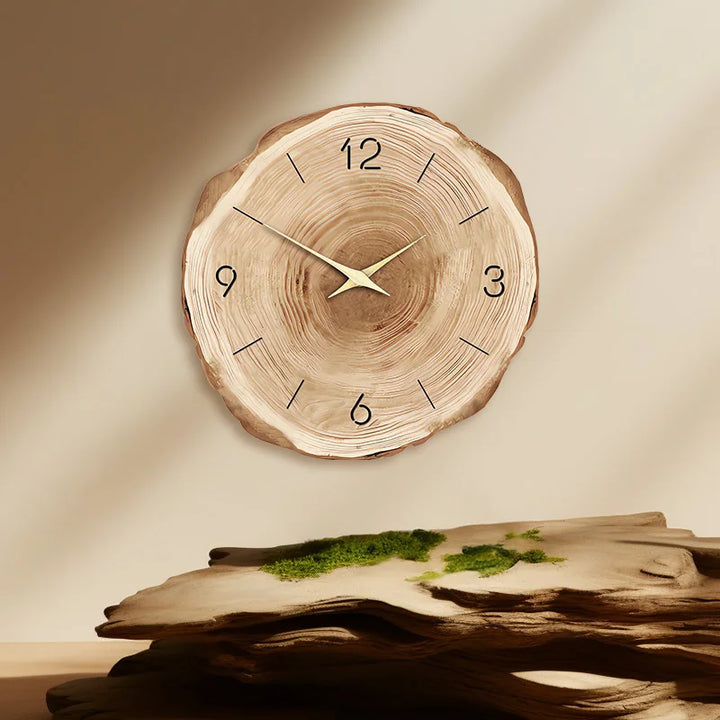 Auckland | Wooden Ring Wall Clock with Natural Grain Design & Silent Movement