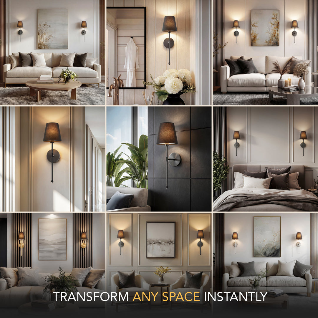 WIRELESS DARK WALL SCONCES (SET OF 2)