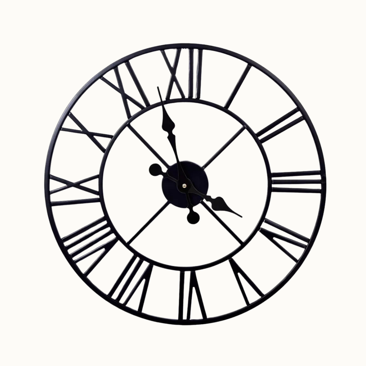 London | Large Metal Wall Clock with Roman Numerals